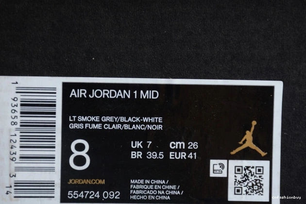 Light Smoke AIR Grey 1 554724-092 Jordan Mid 0820